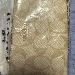 Coach double zippered wristlet